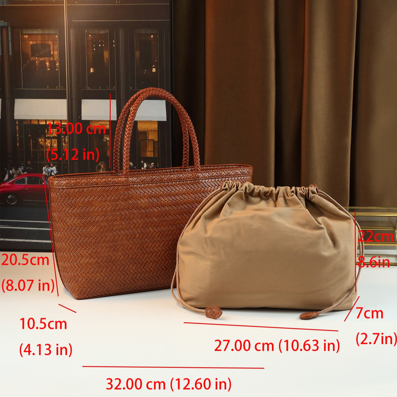 Large Coffee Brown Tote Bag