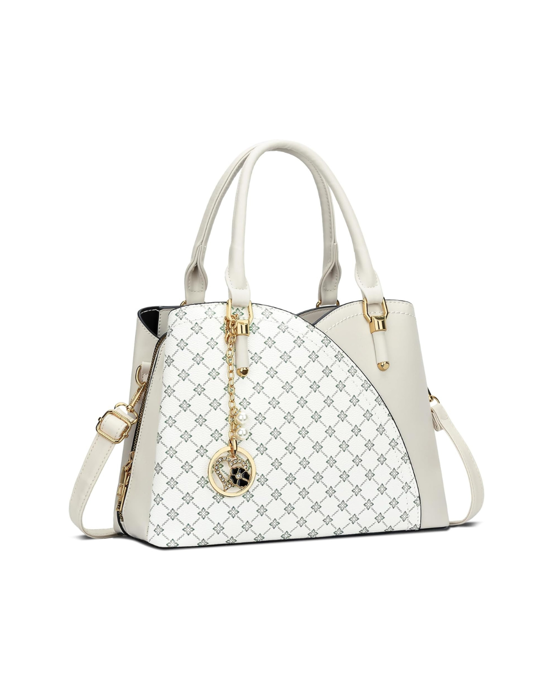 Triple-Compartment Satchel Handbag