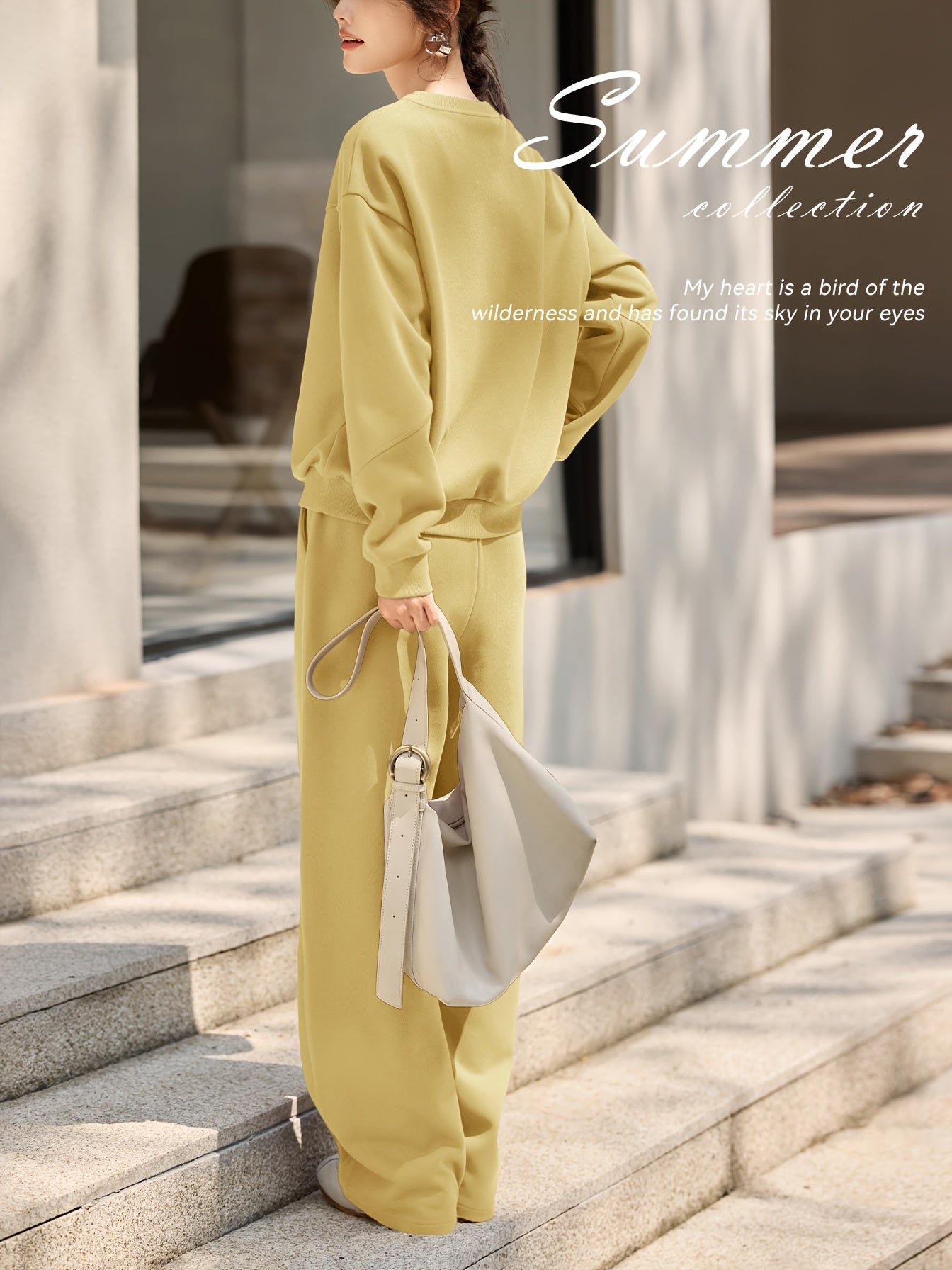 XWI Women's Embroidered Letter Sweatshirt & Pants Set