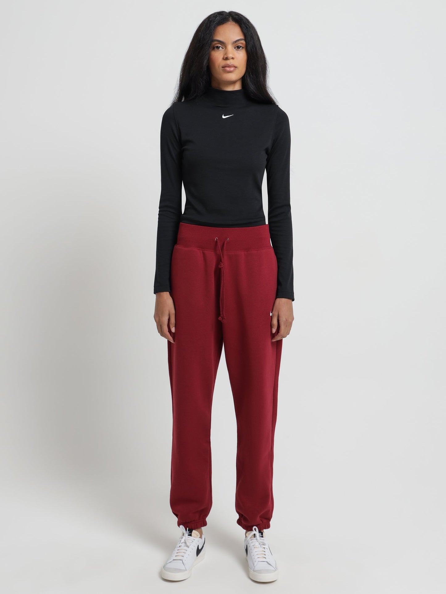 Sportswear Essentials Ribbed Mock Neck Long Sleeve Top