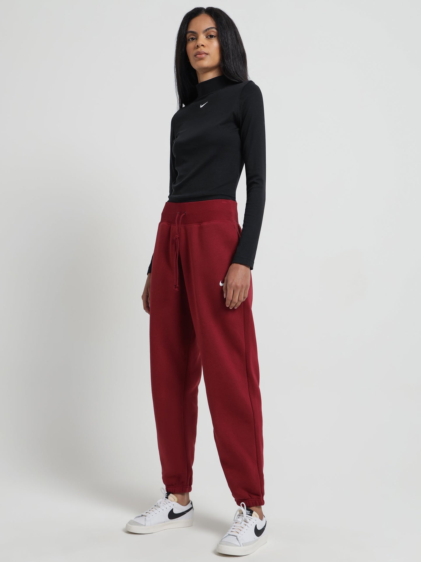 Sportswear Essentials Ribbed Mock Neck Long Sleeve Top