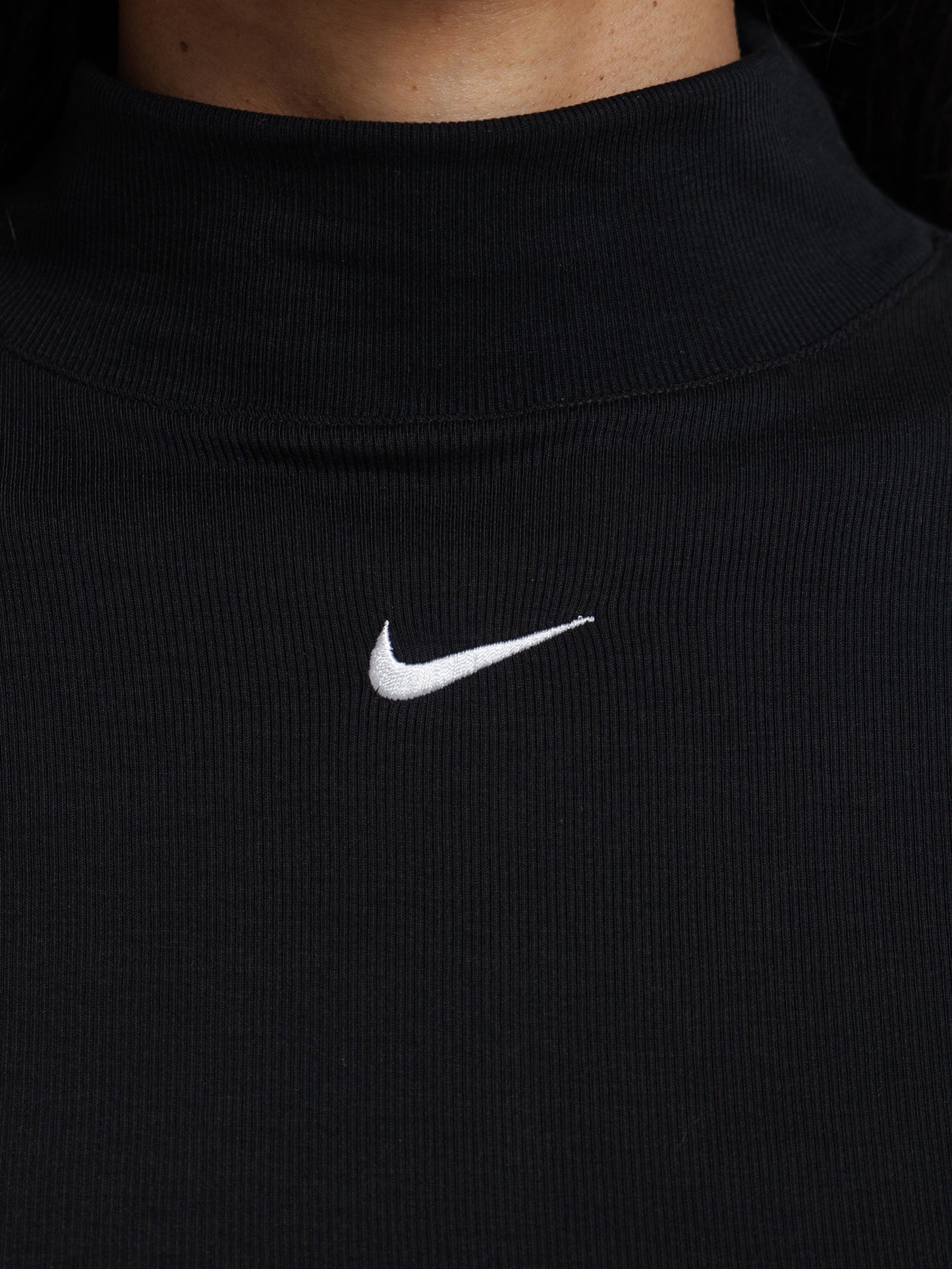 Sportswear Essentials Ribbed Mock Neck Long Sleeve Top