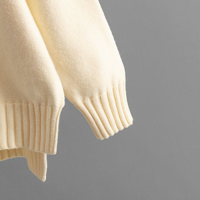 Thick Loose Semi-Turtleneck Knit Set