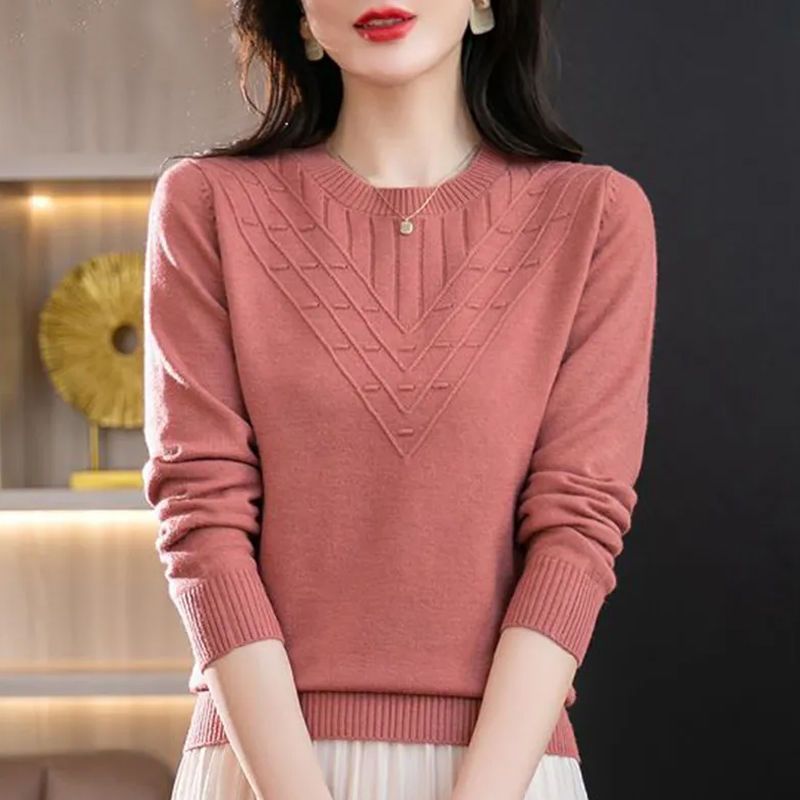 Slim Semi-Turtleneck Knit Pullover