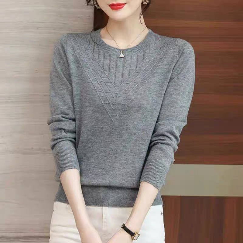Slim Semi-Turtleneck Knit Pullover