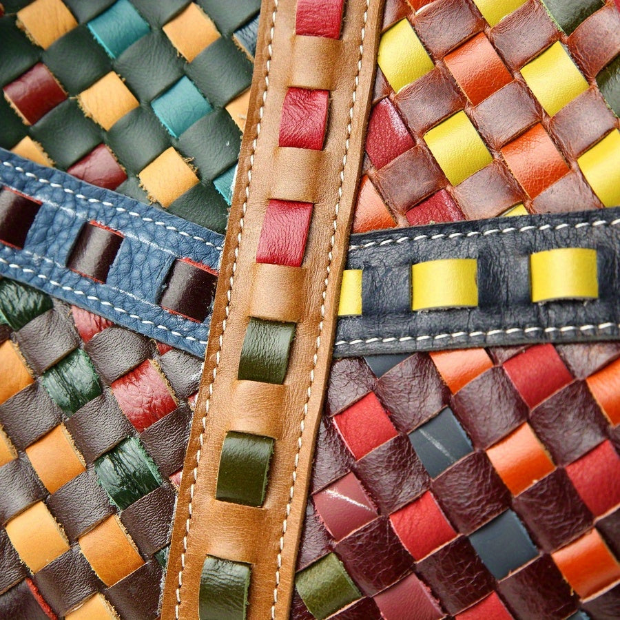 Mindia Leather Woven-Style Tote