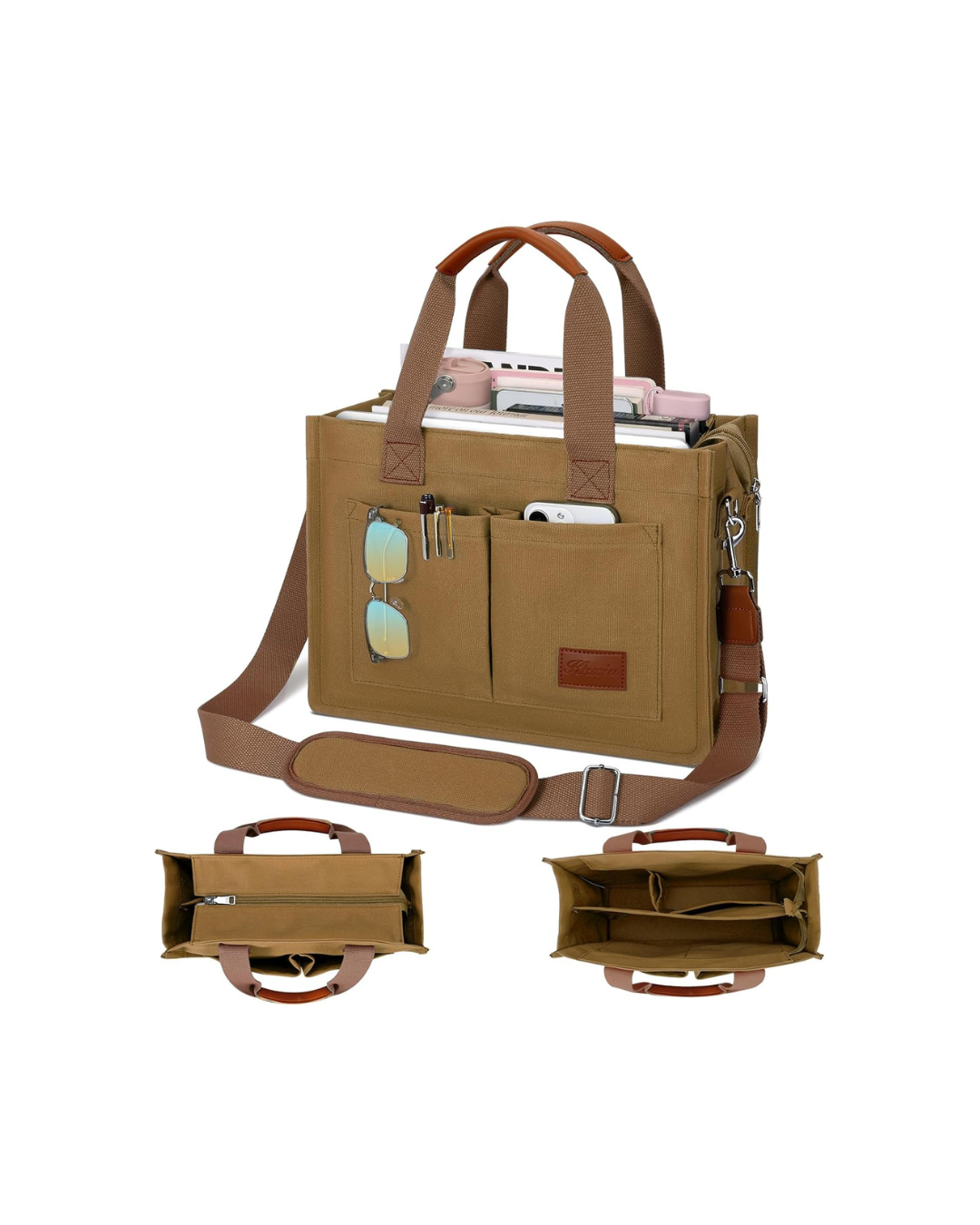 Large Canvas Tote Crossbody Bag