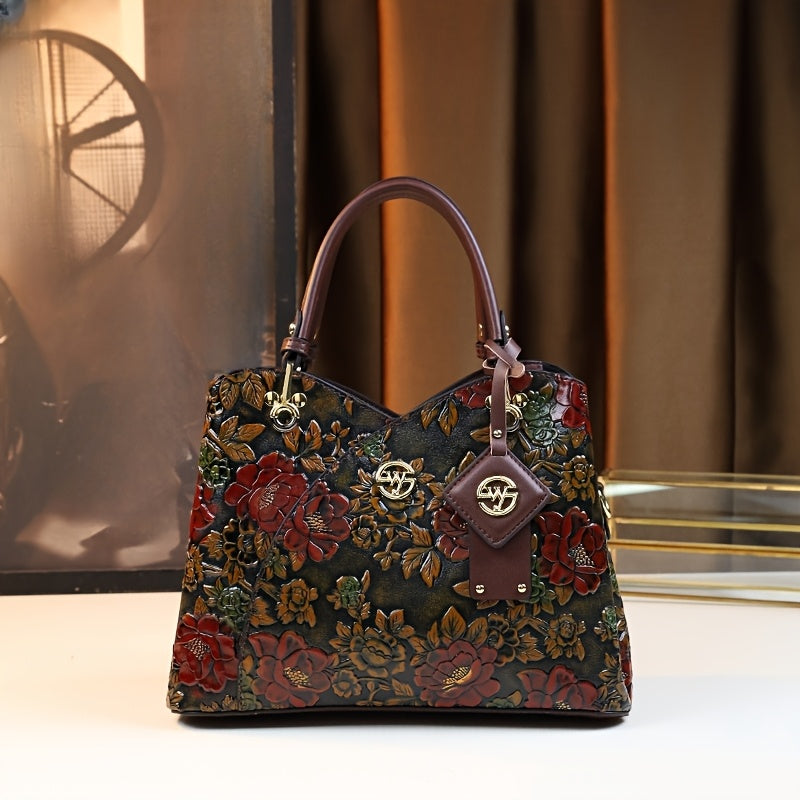 Autumn/Winter Floral Tote - Dark Brown Vintage