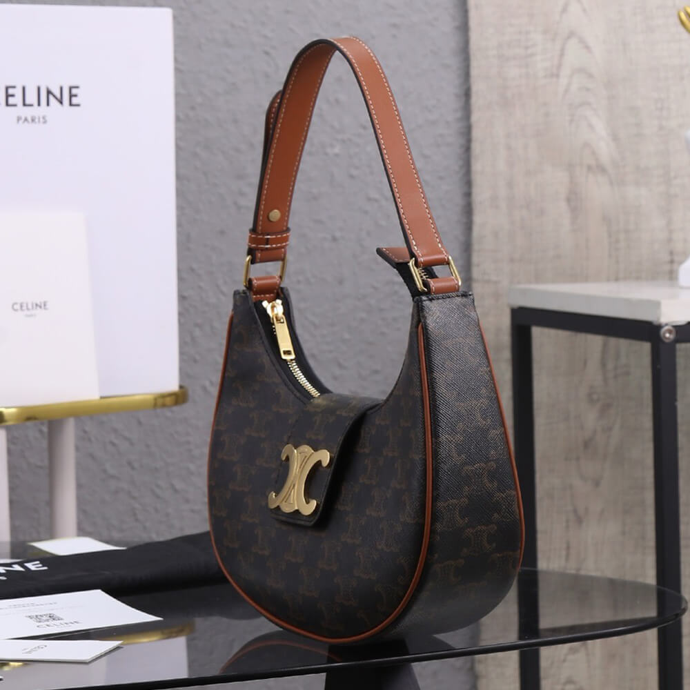 MEDIUM AVA TRIOMPHE BAG in Triomphe Canvas and calfskin