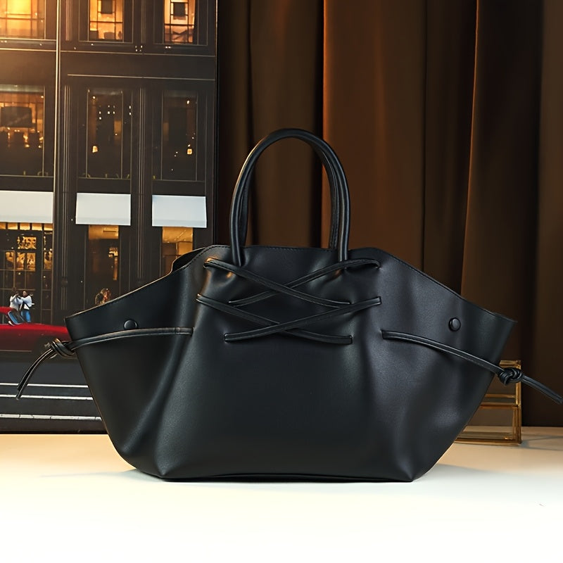 Large Drawstring Tote Bag | Elegant Shoulder & Crossbody