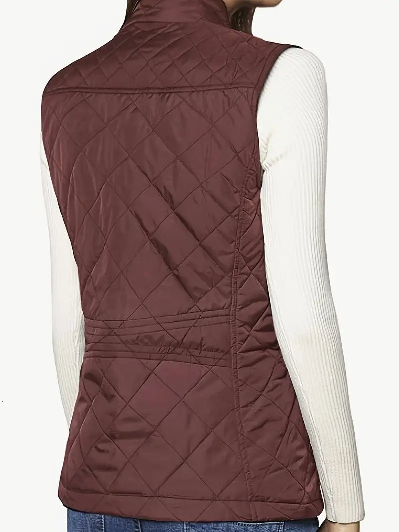 Elegant Lightweight Quilted Stand-Collar Vest