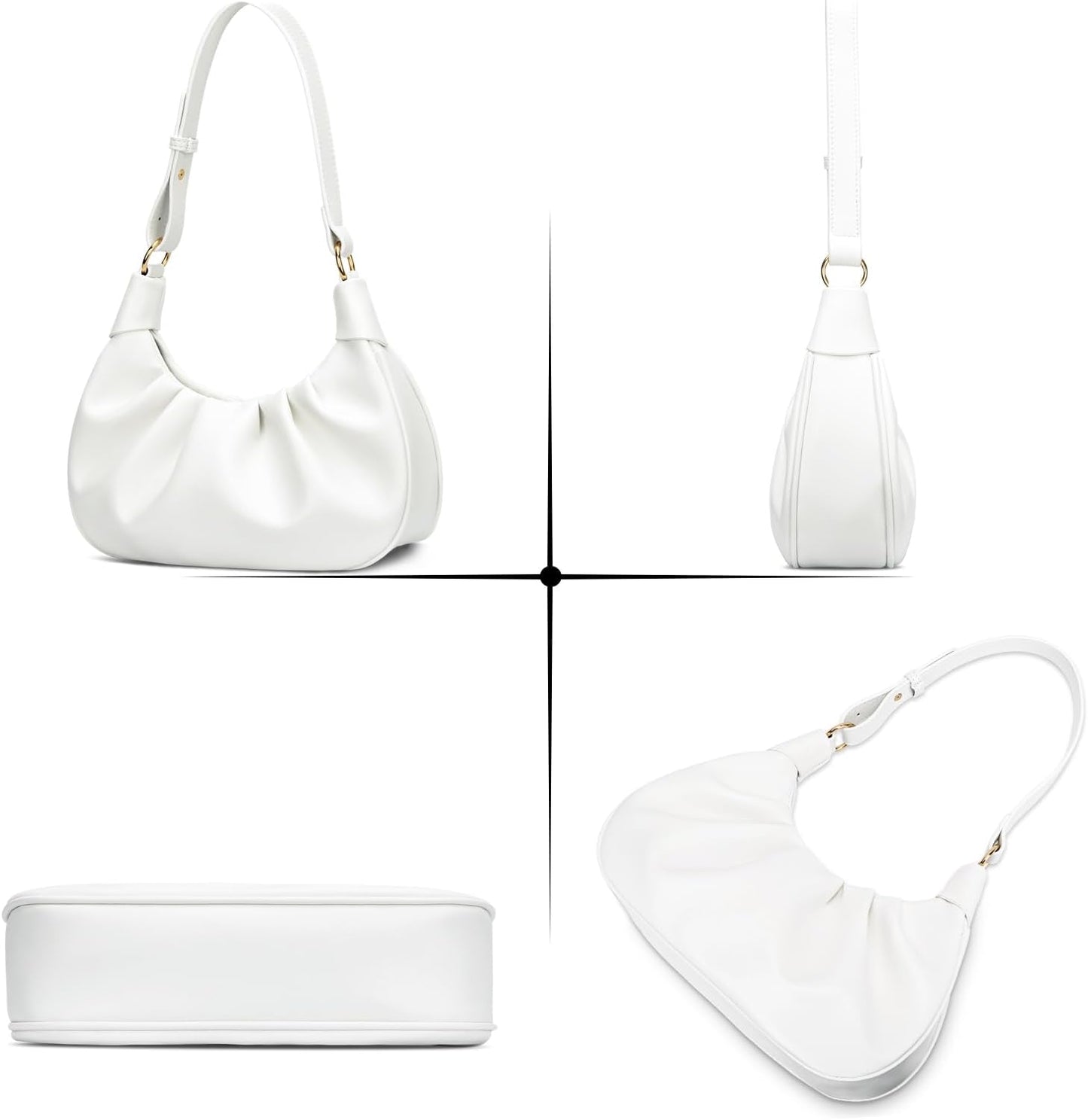 Crescent Ruched Shoulder Bag