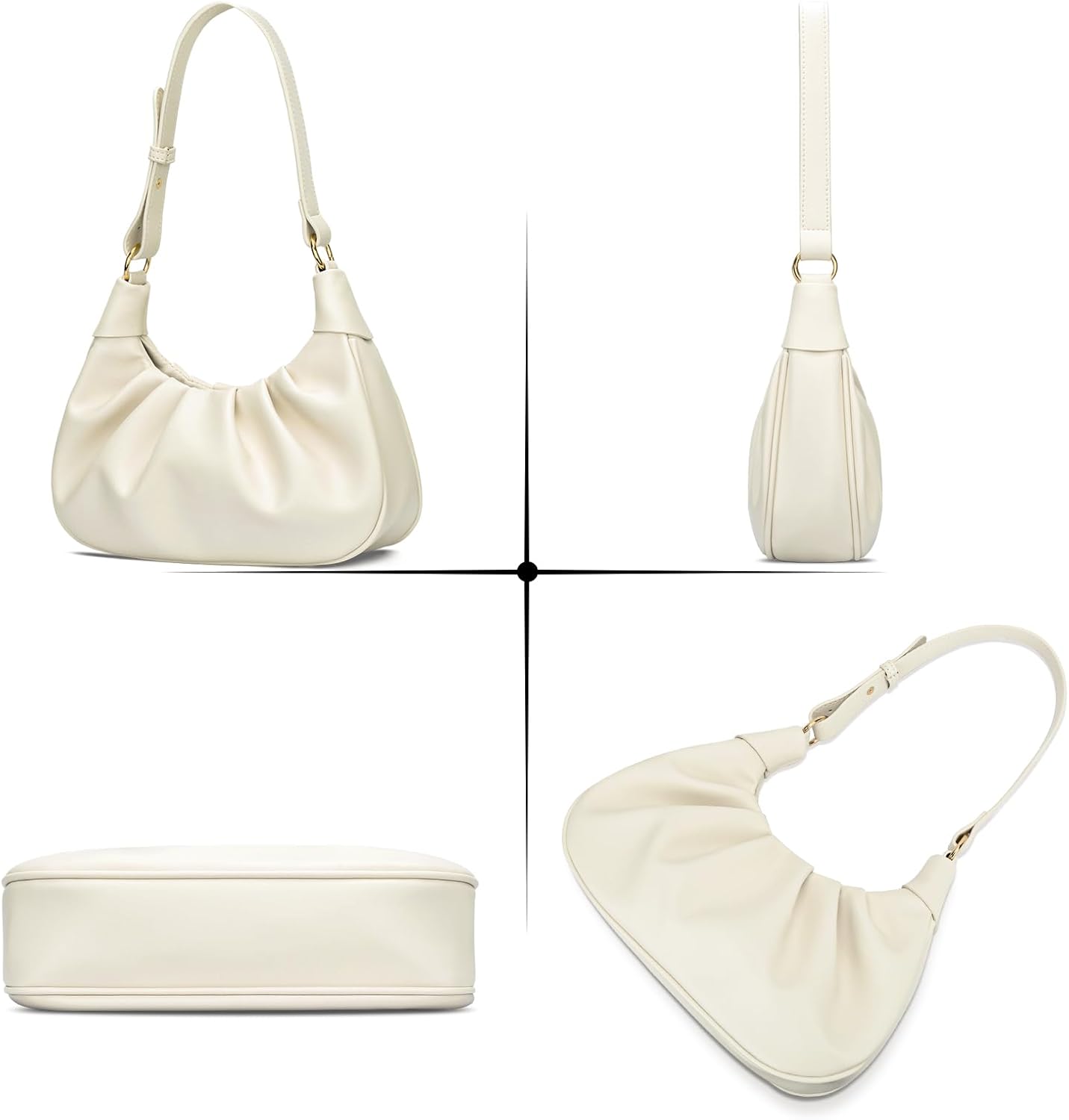 Crescent Ruched Shoulder Bag