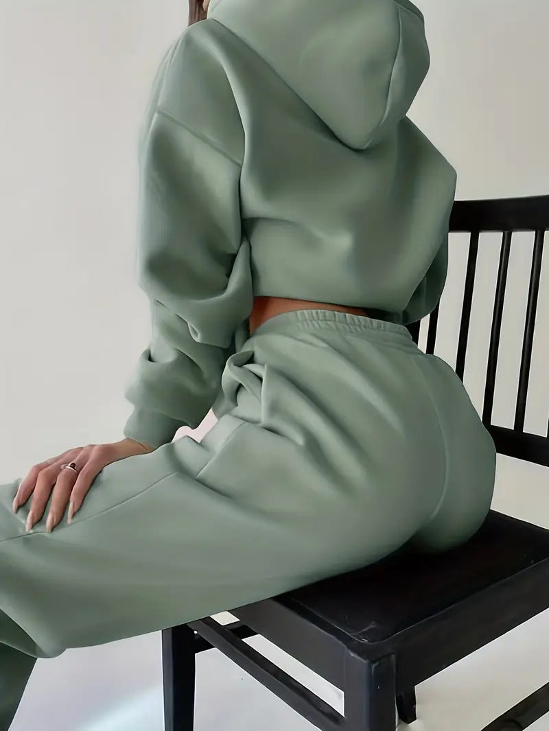 Women's Autumn/Winter New Solid Color Hoodie Set