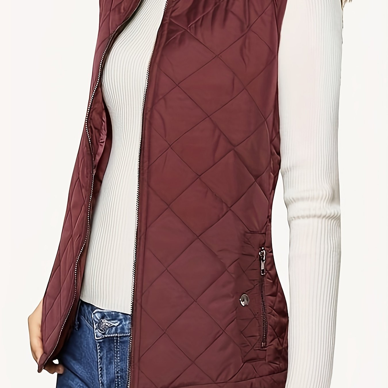 Elegant Lightweight Quilted Stand-Collar Vest