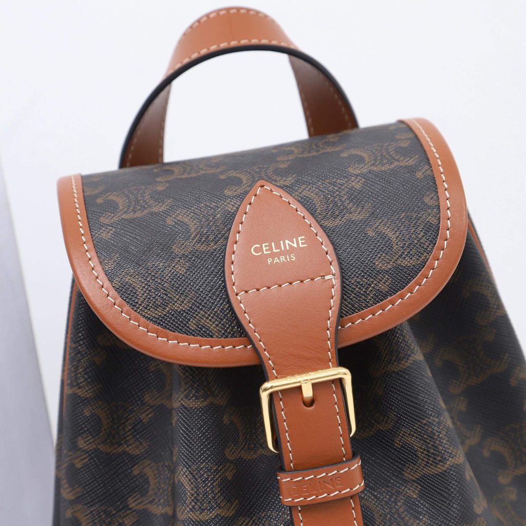 FOLCO Logo Print Calfskin Mini Backpack
