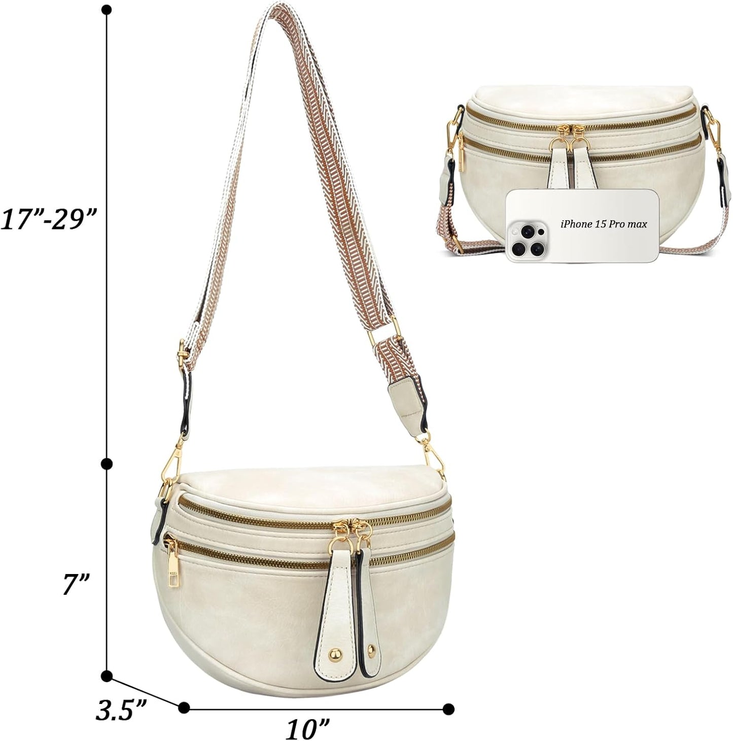 Trendy Leather Sling Crossbody Bag