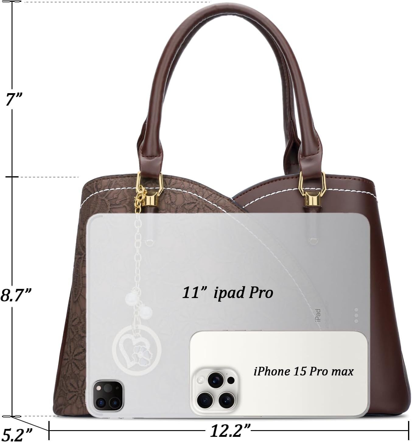 Triple-Compartment Satchel Handbag