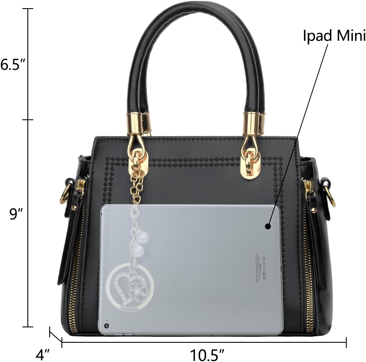 Vegan Leather Satchel Handbag