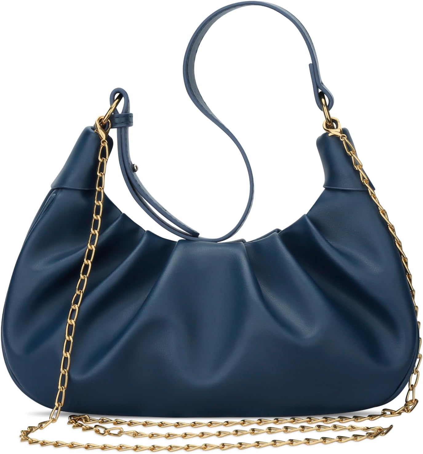Crescent Ruched Shoulder Bag