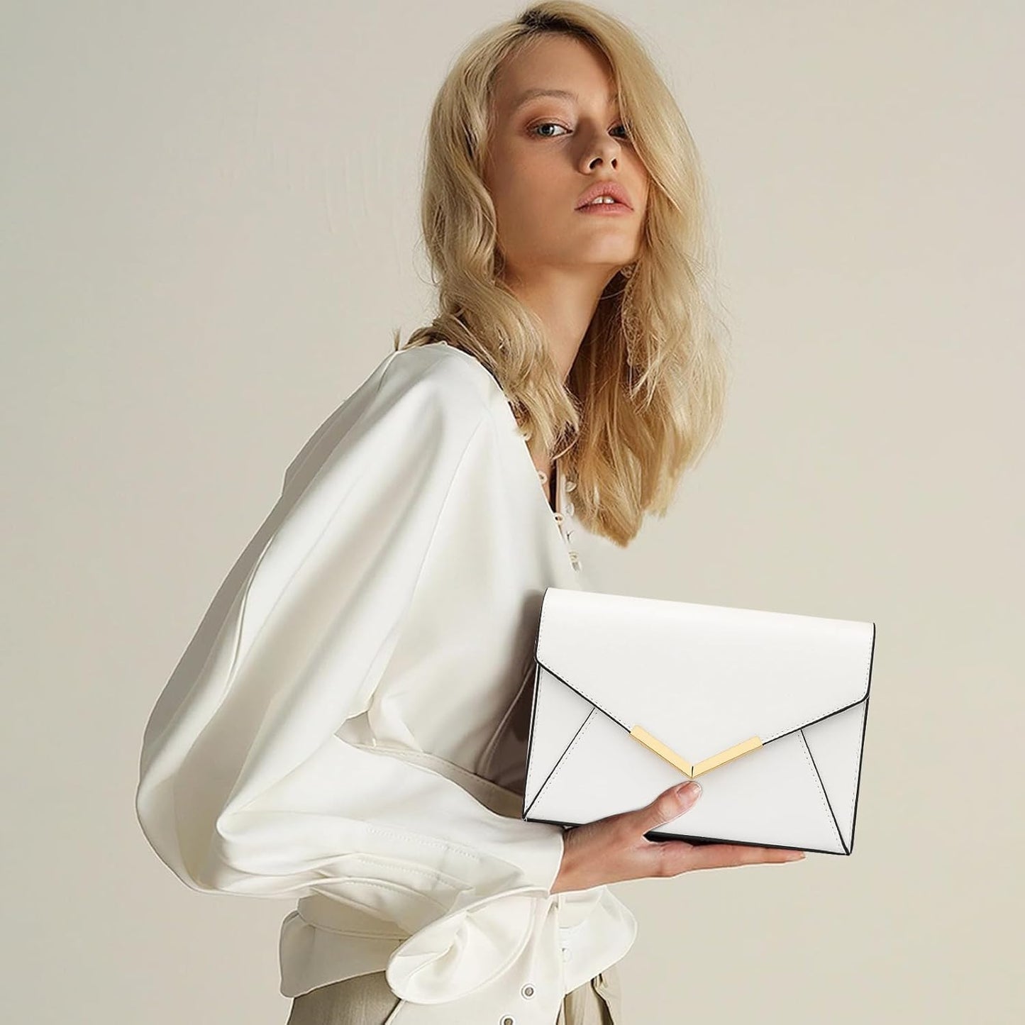 Faux Leather Envelope Clutch