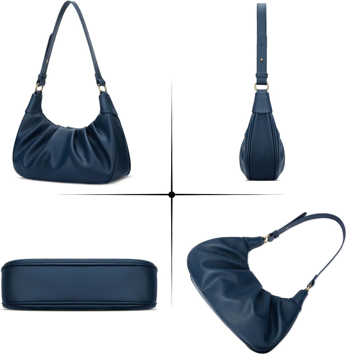 Crescent Ruched Shoulder Bag