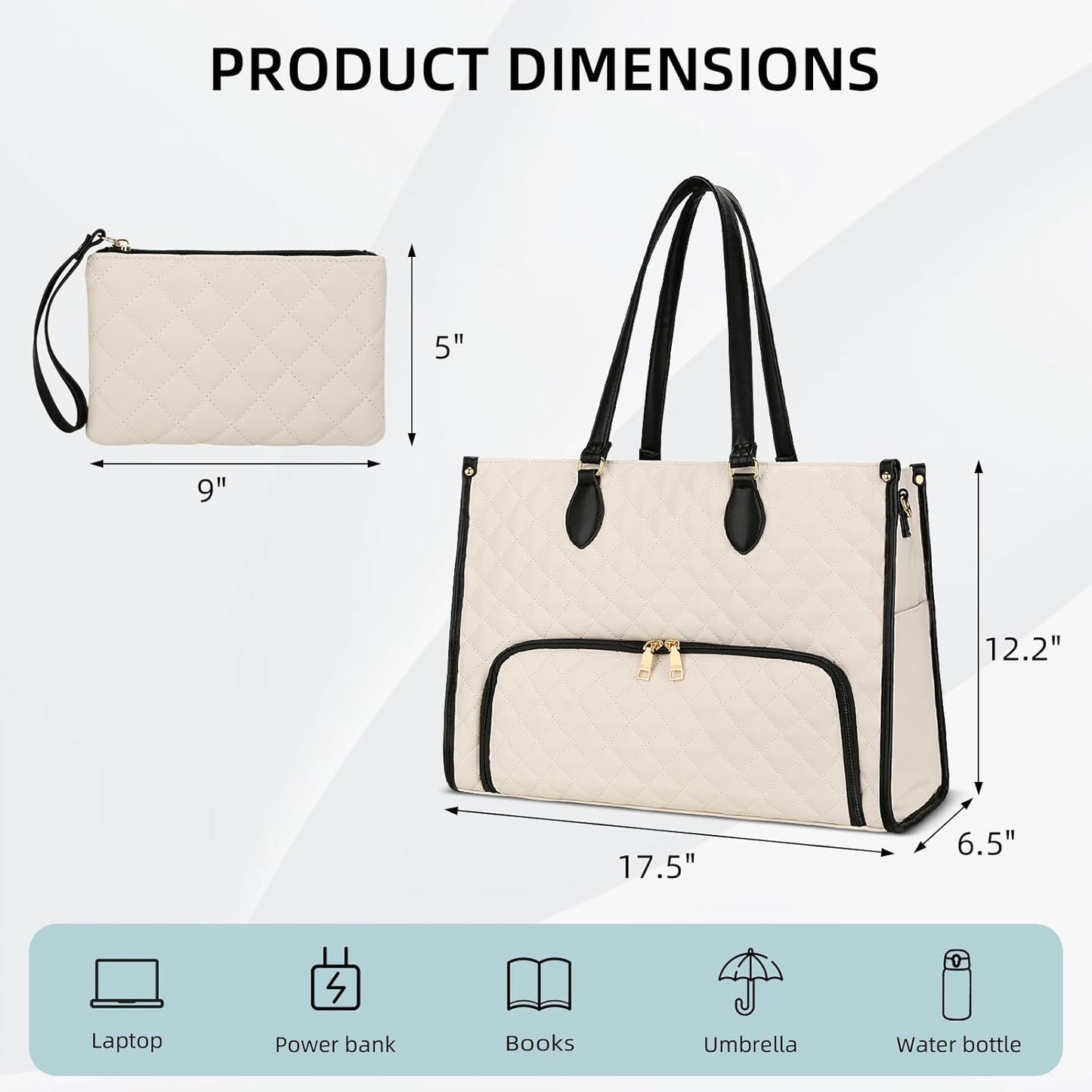 2-in-1 Laptop & Lunch Tote (Black)