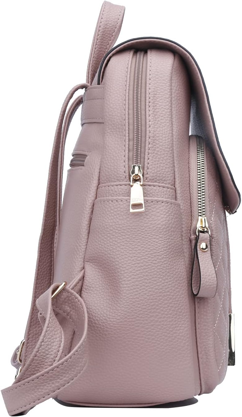 Quilted Leather Backpack Purse