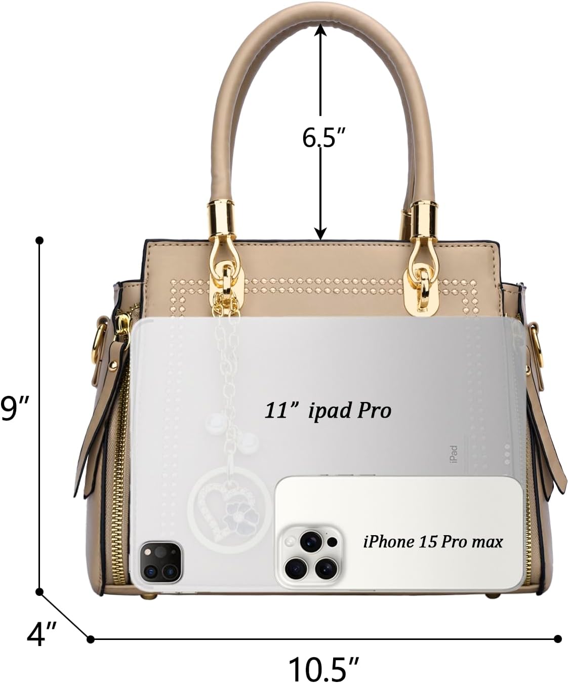 Vegan Leather Satchel Handbag