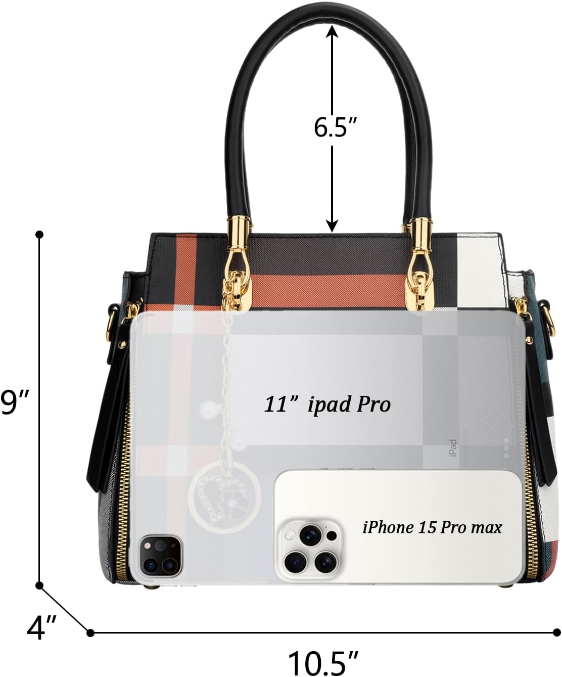 Vegan Leather Satchel Handbag