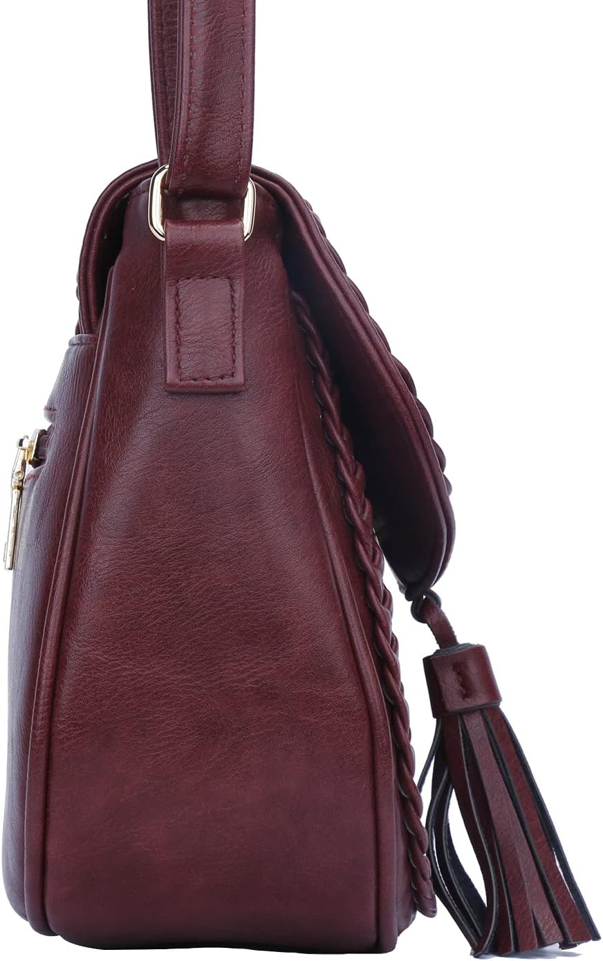 Tassel Flap Saddle Crossbody Bag