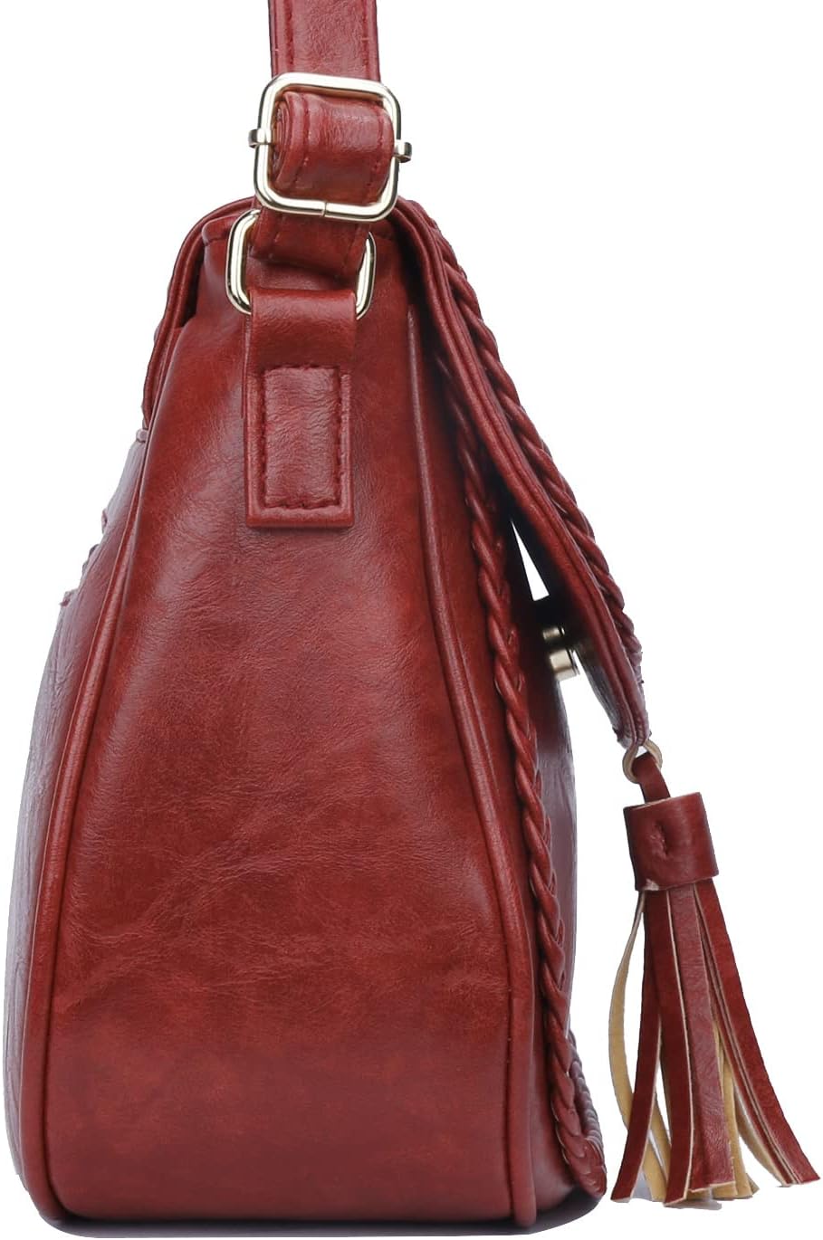 Tassel Flap Saddle Crossbody Bag