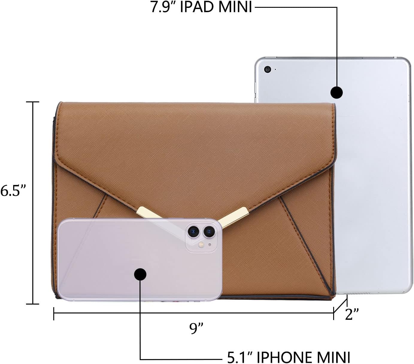 Faux Leather Envelope Clutch