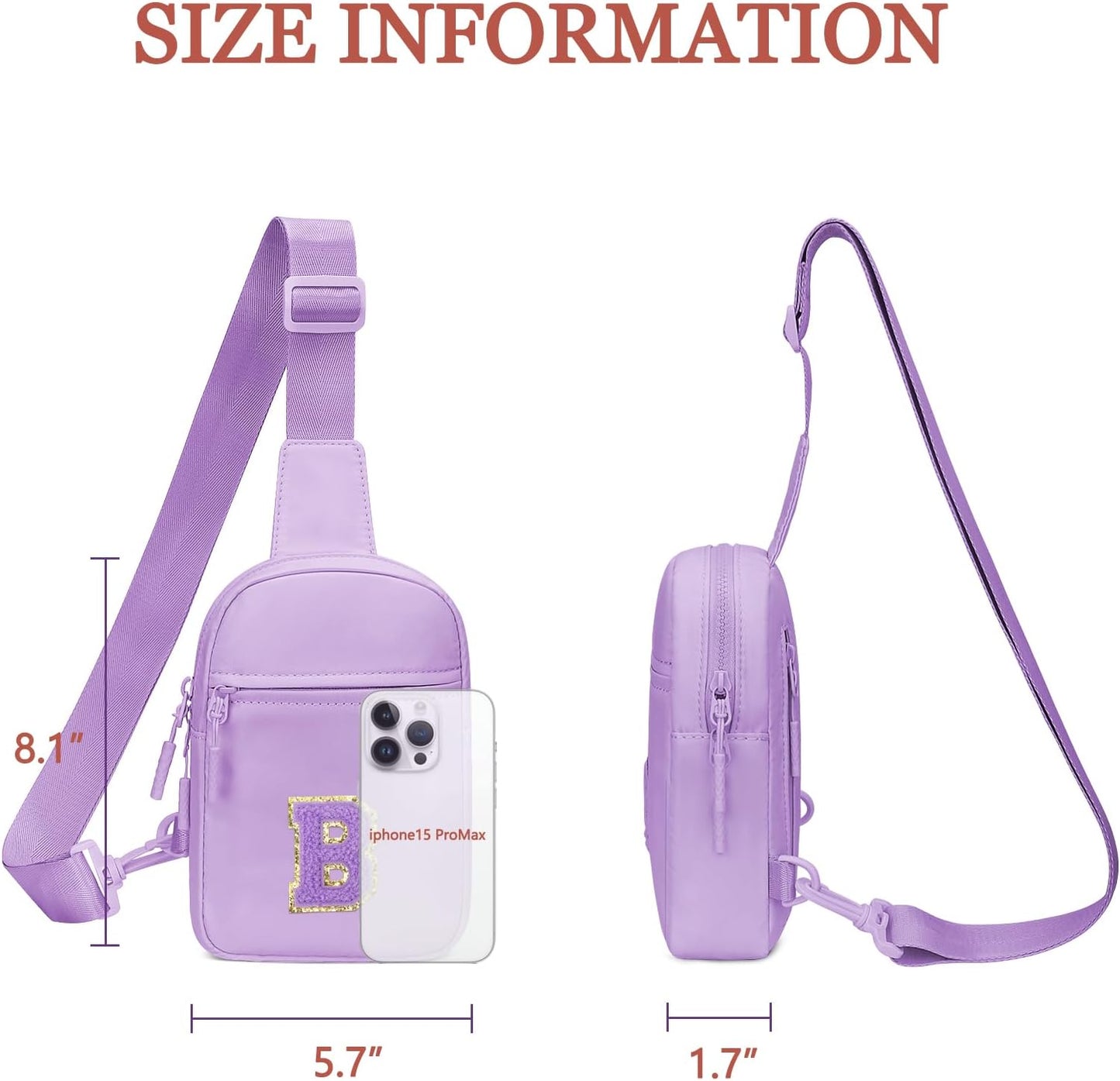 Girls Initial Sling Crossbody Bag