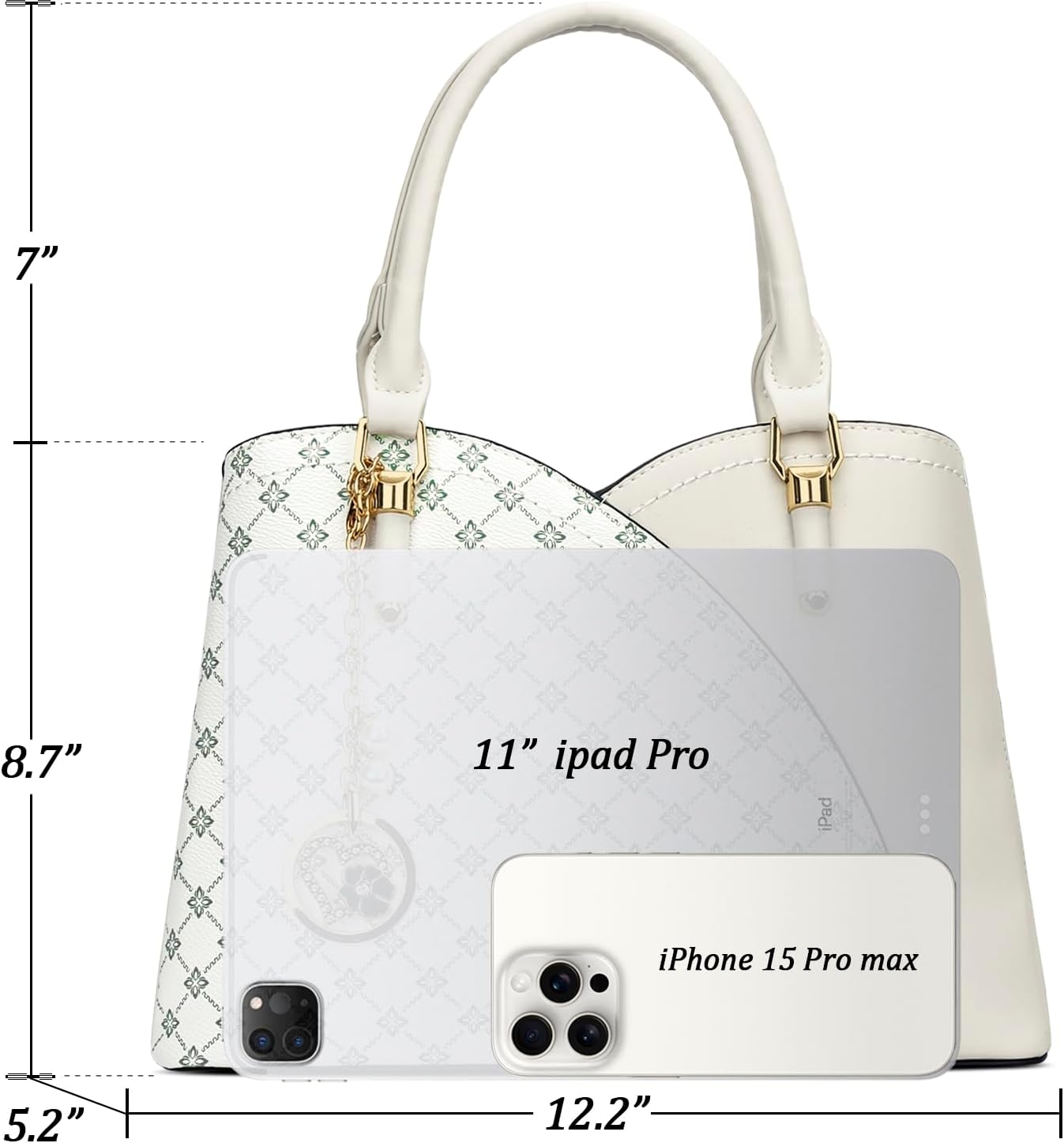 Triple-Compartment Satchel Handbag