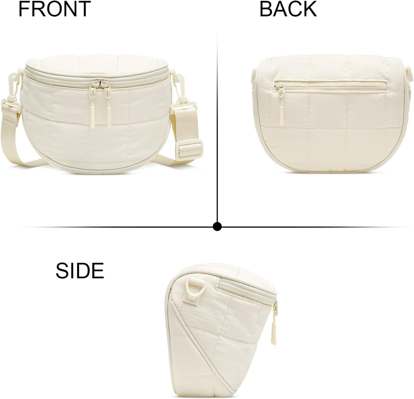 Quilted Puffer Sling Fanny Pack (Black)