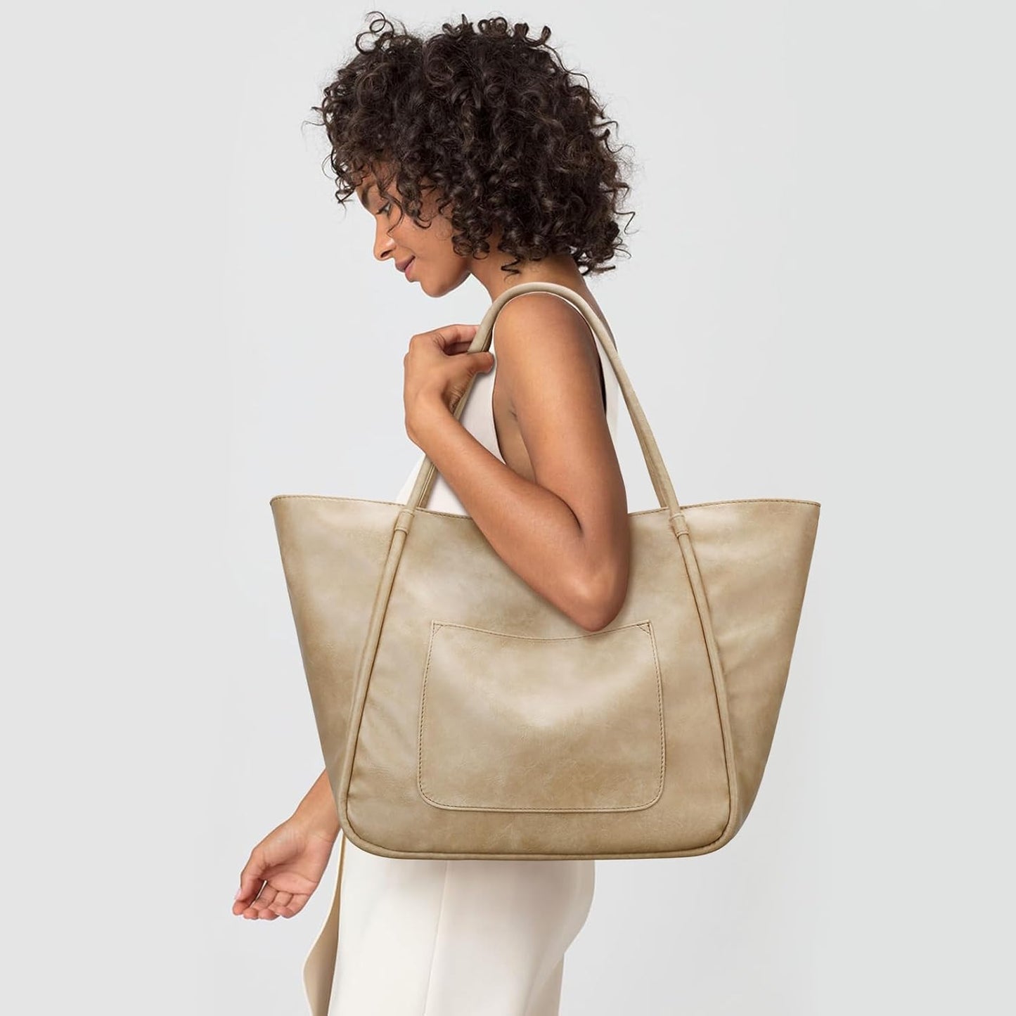 Large Leather Travel Tote Bag