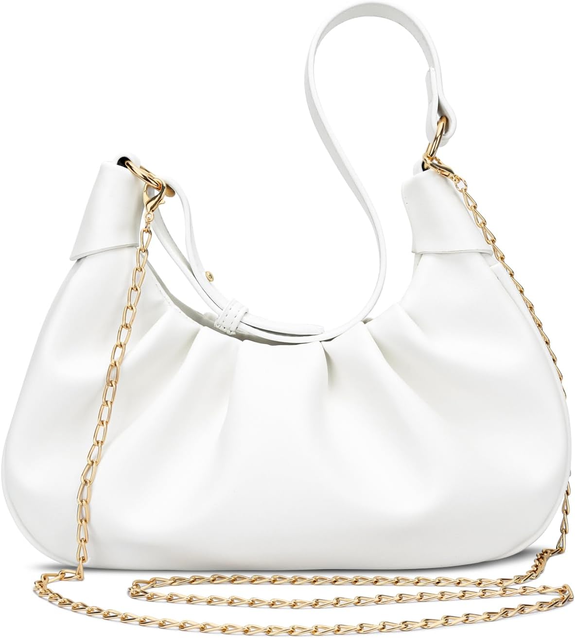 Crescent Ruched Shoulder Bag