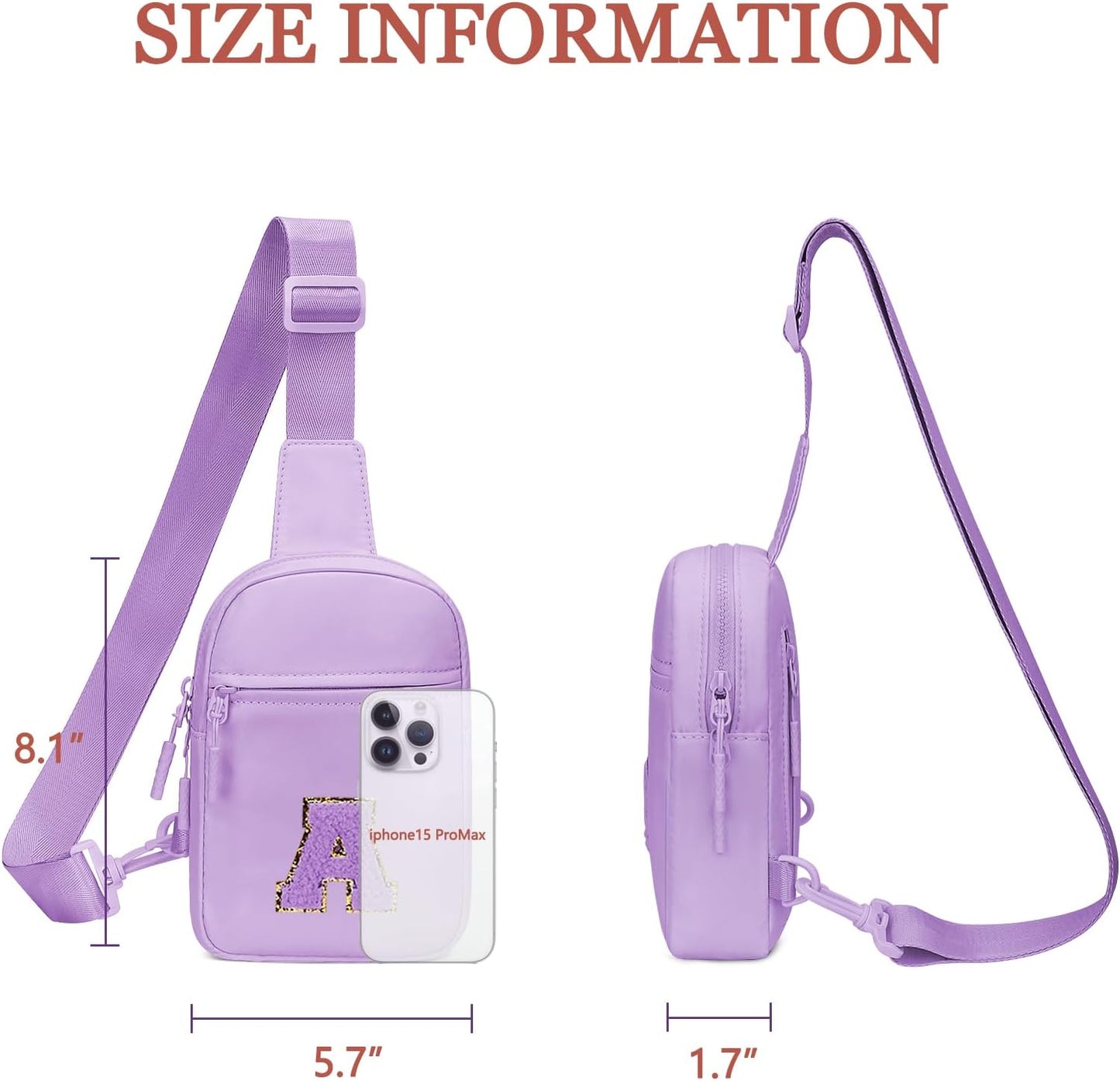 Girls Initial Sling Crossbody Bag