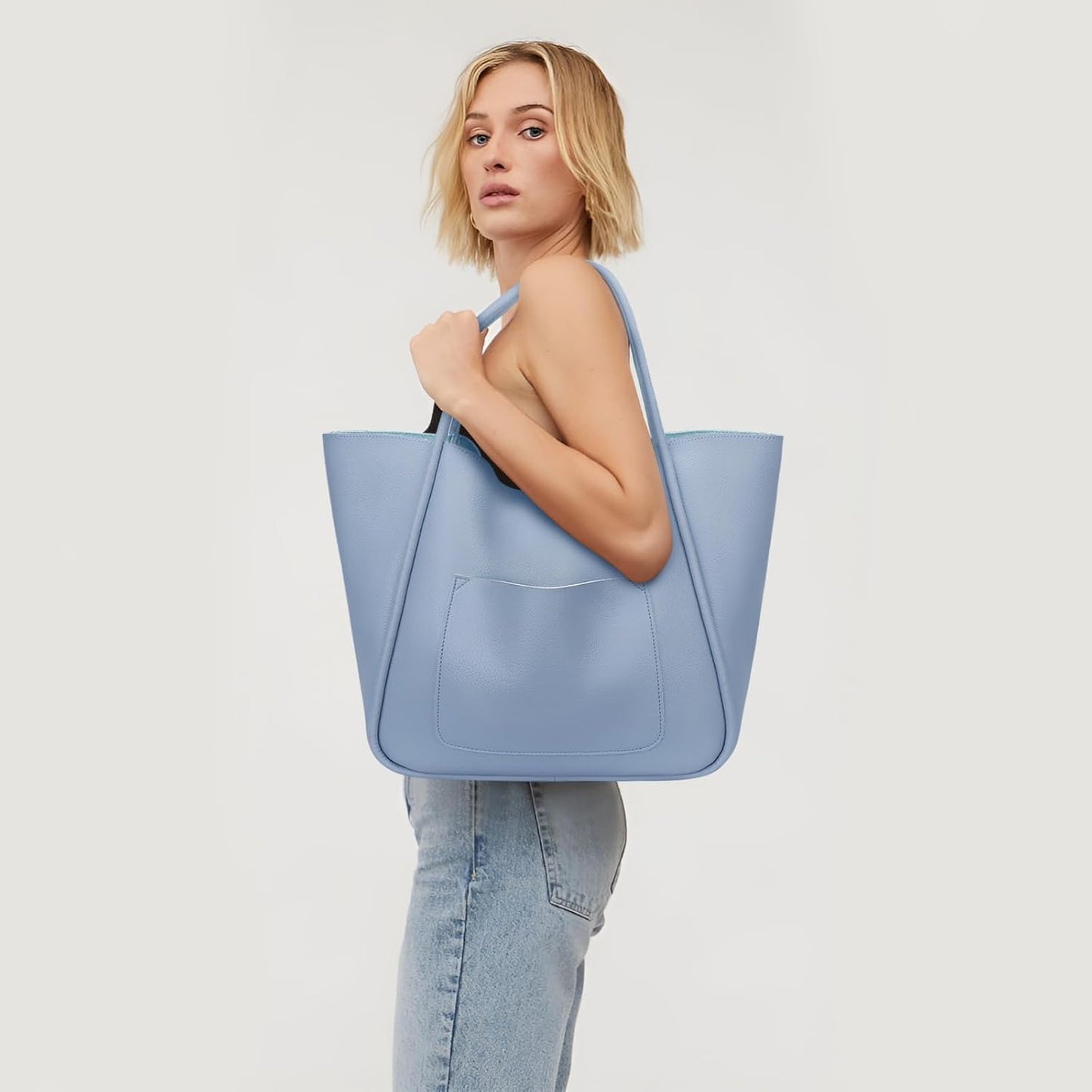 Large Vegan Leather Tote Bag