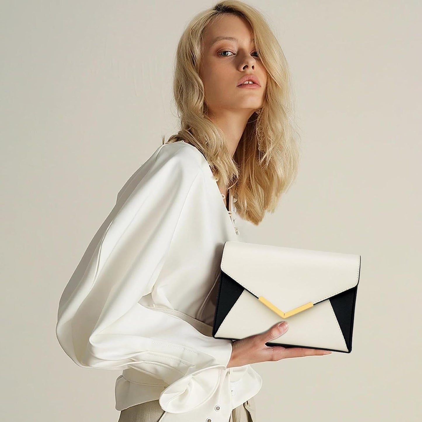 Faux Leather Envelope Clutch