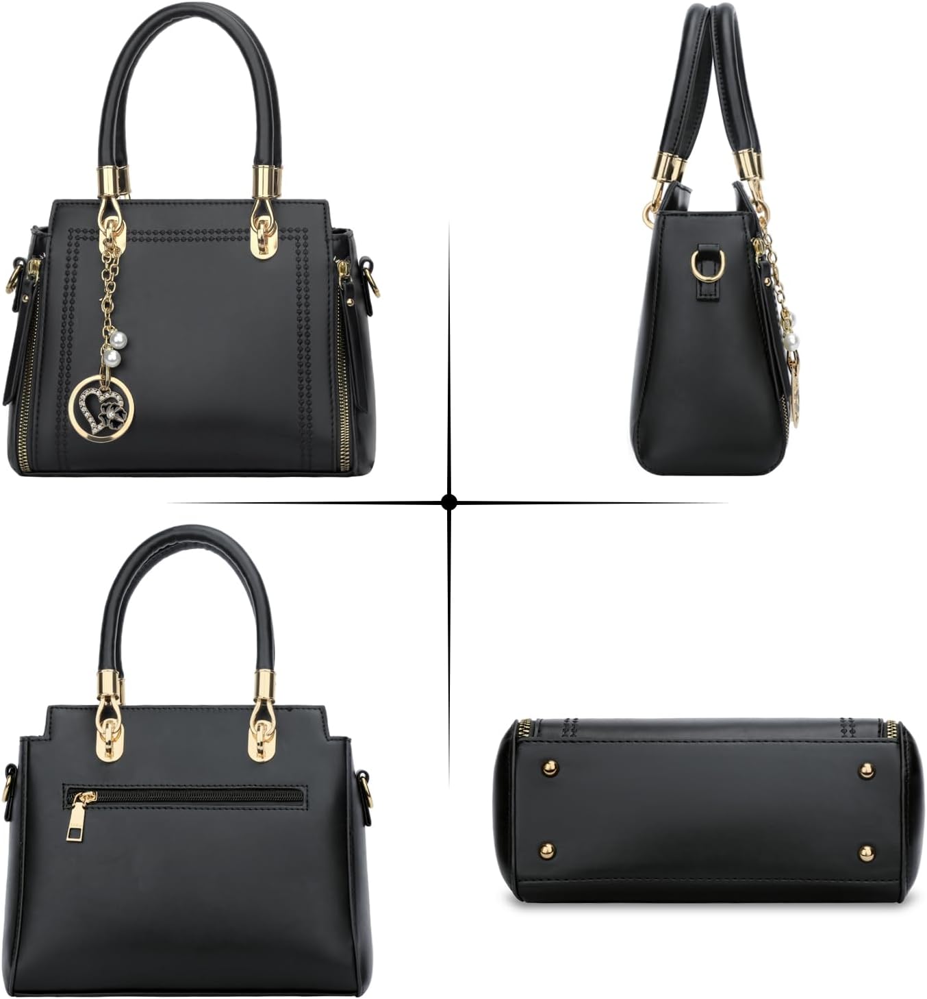 Vegan Leather Satchel Handbag