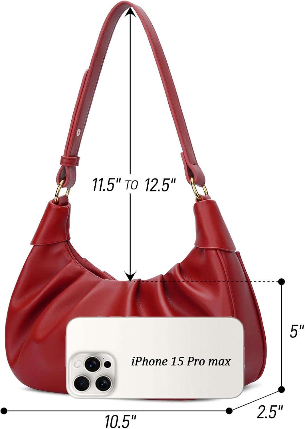 Crescent Ruched Shoulder Bag