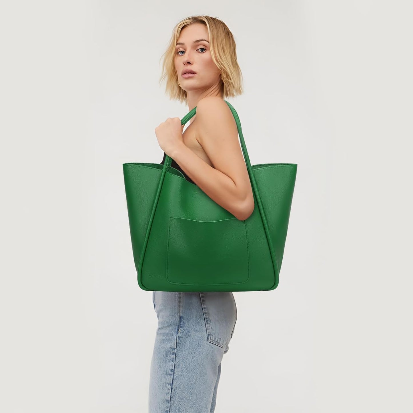 Large Vegan Leather Tote Bag