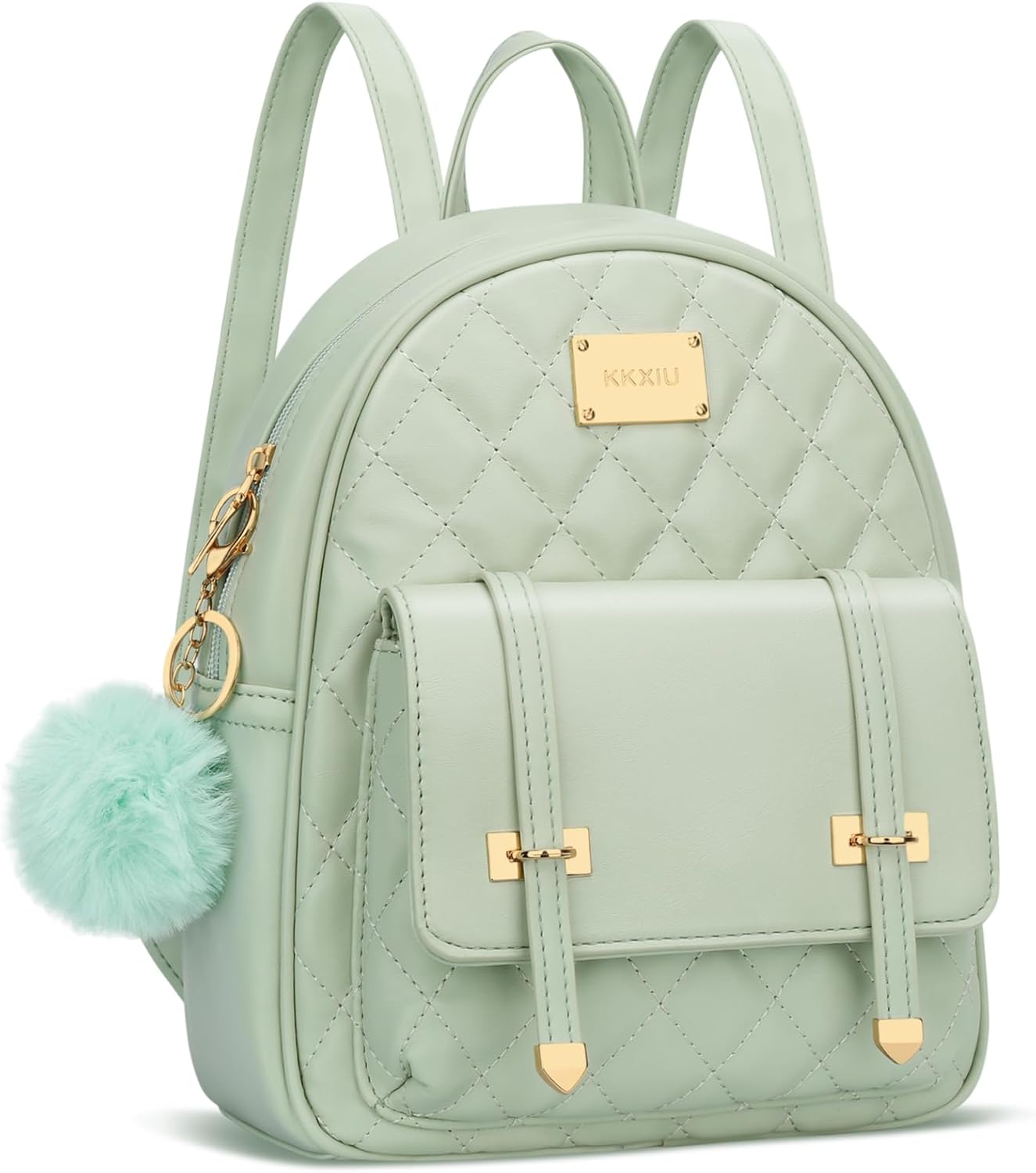 Quilted Mini Backpack Purse (White)