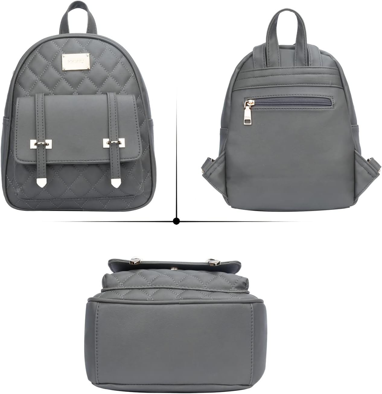 Quilted Mini Backpack Purse (White)