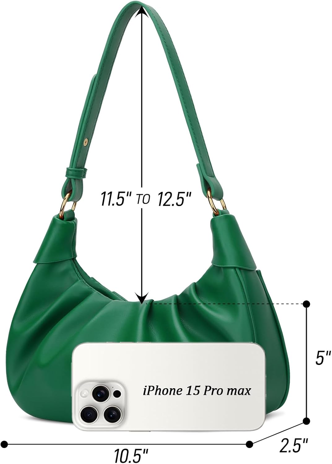 Crescent Ruched Shoulder Bag