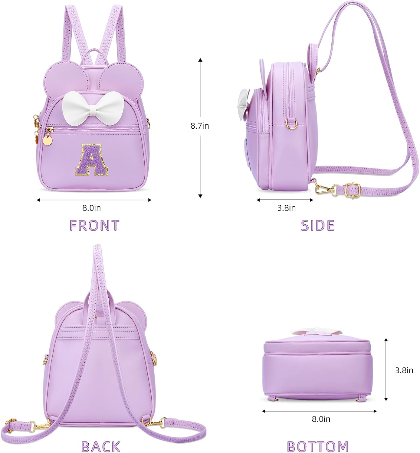 Girls Initial Mini Backpack