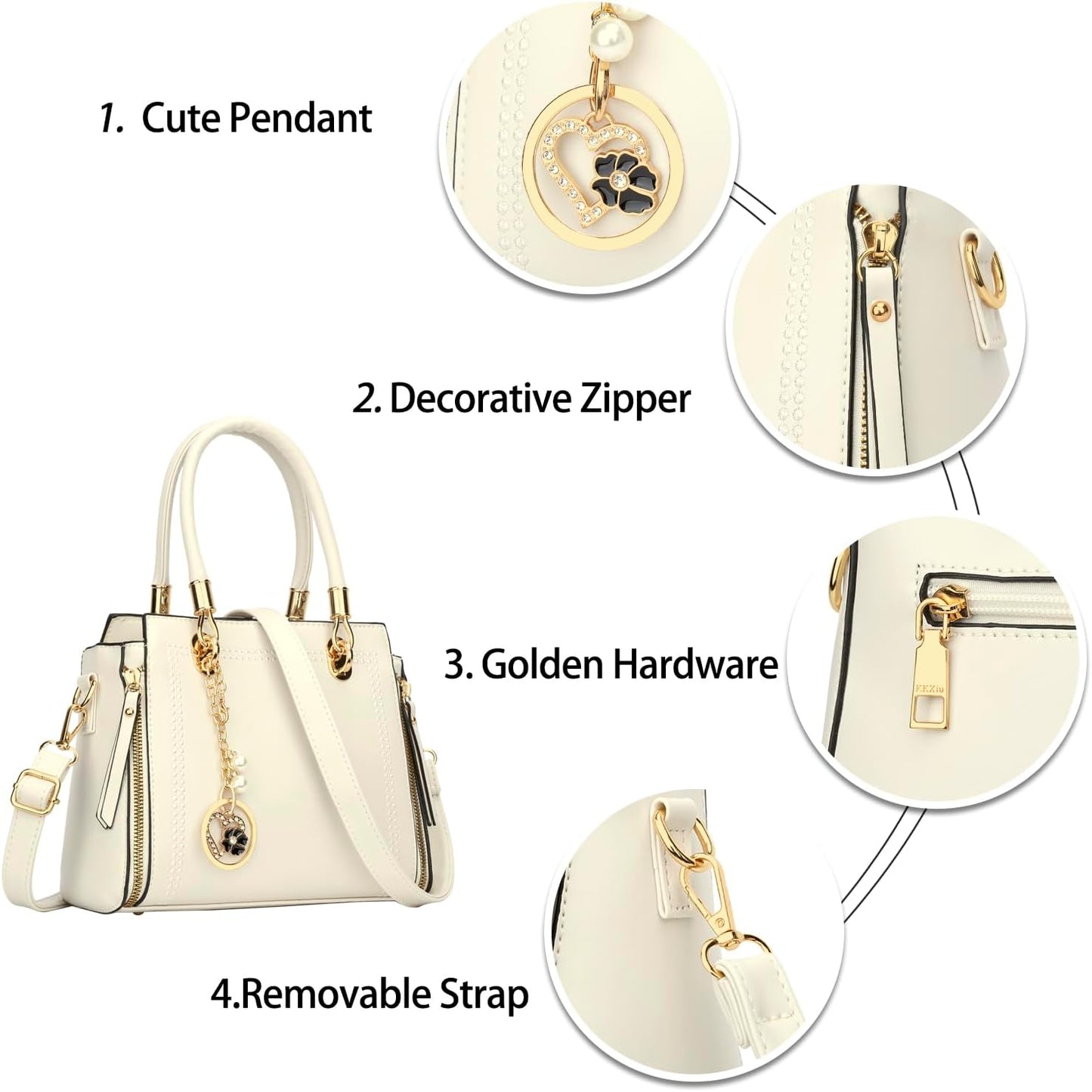 Vegan Leather Satchel Handbag