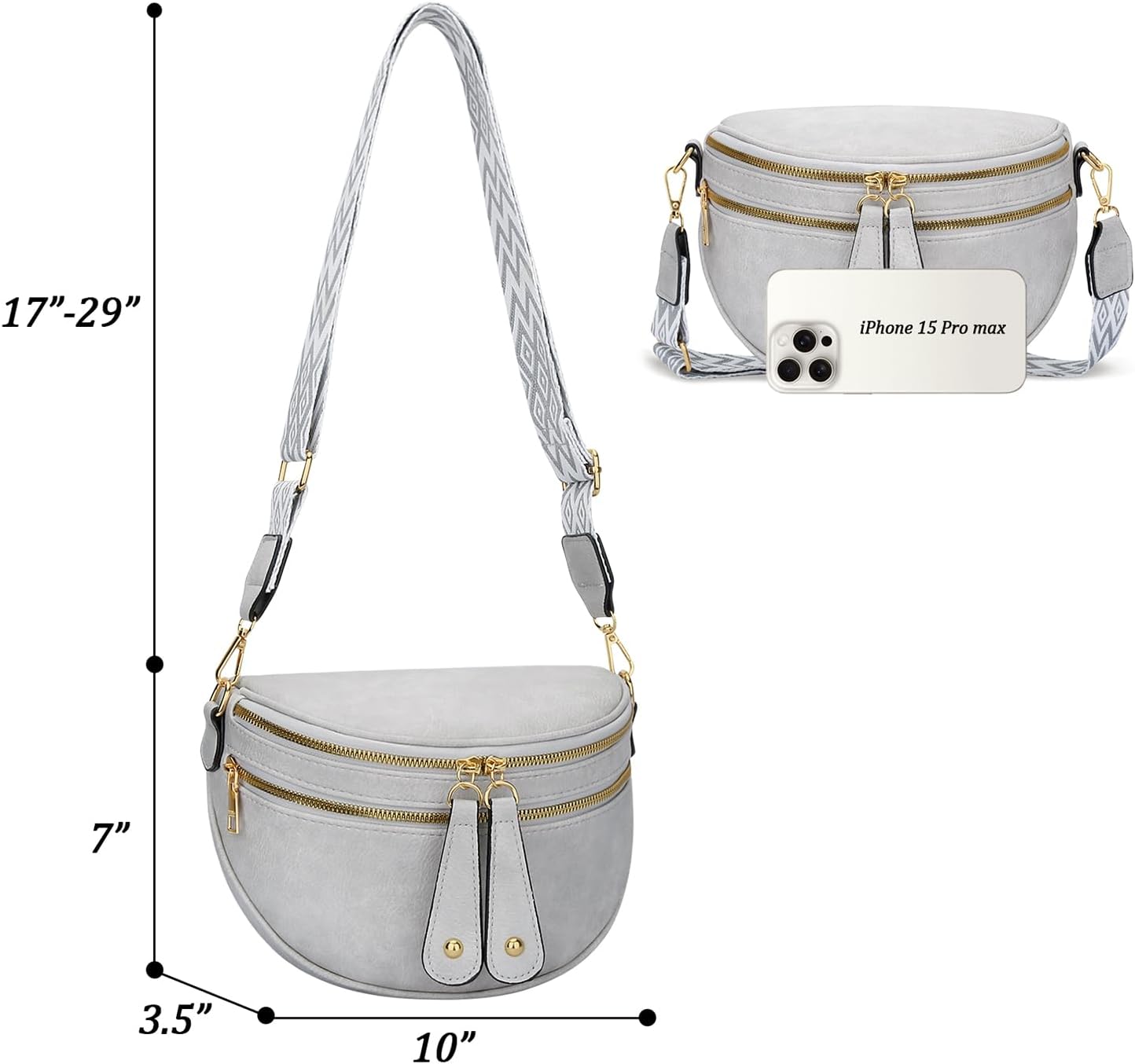 Trendy Leather Sling Crossbody Bag